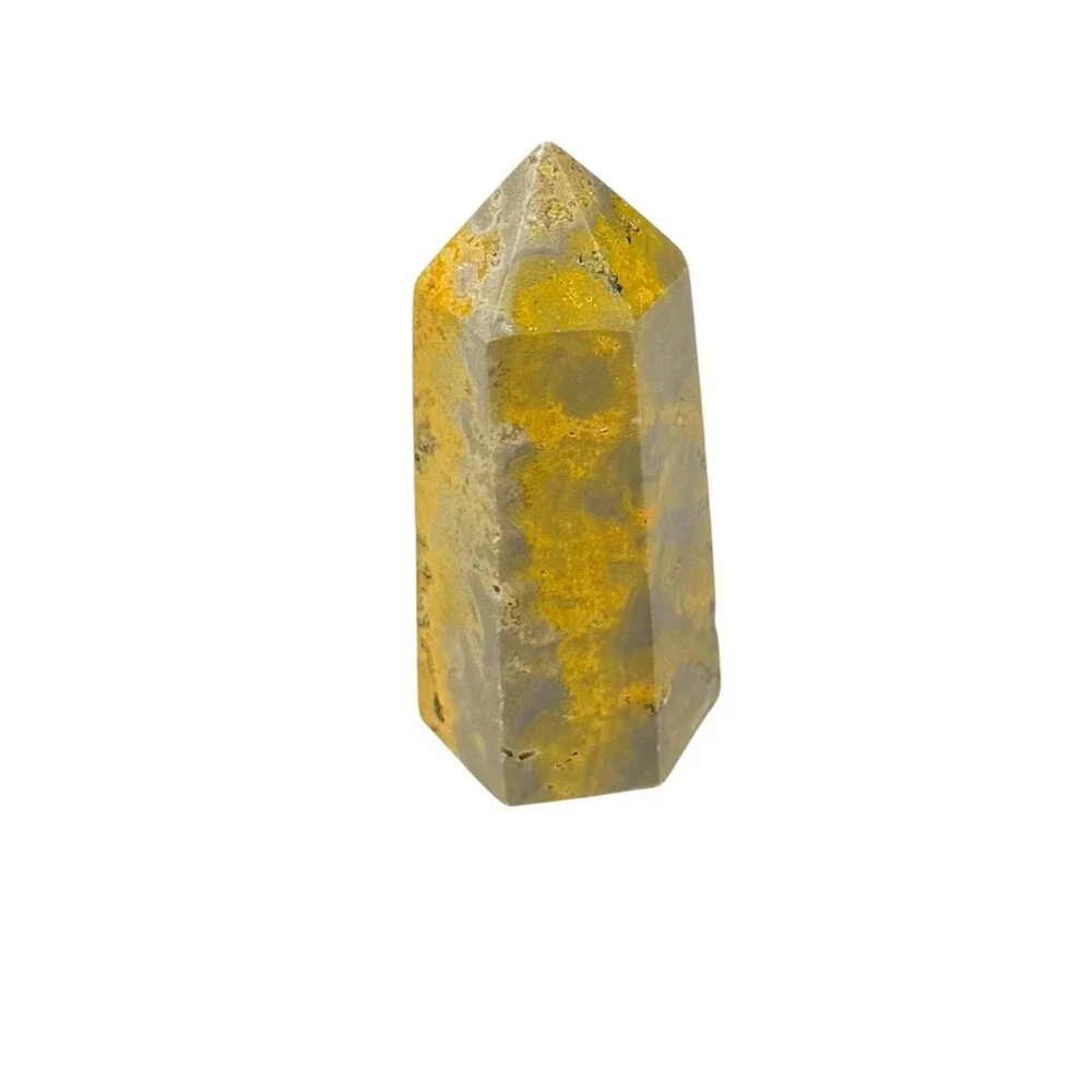 Bumblebee Jasper Tower Crystal Stone Decor Gift Yellow